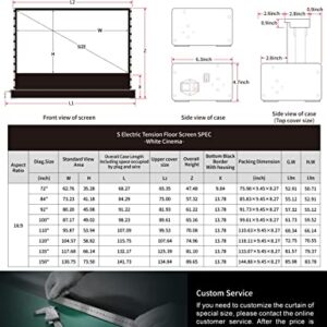 VIVIDSTORM-Projector Screen S 110 inch Portable Folding Stand Indoor Tension Floor Screen 4k HD White Cinema, 4K/3D/UHD Gaming/Home Cinema,Compatible with Normally Projector,VSDSTW110H