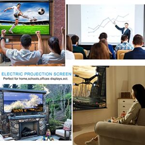 110" Motorized Projector Screen Electric Diagonal Automatic Projection 16:9 HD Movies Screen for Home Theater Presentation Education Outdoor Indoor W/Wireless Remote and Wall/Ceiling Mount (Black)