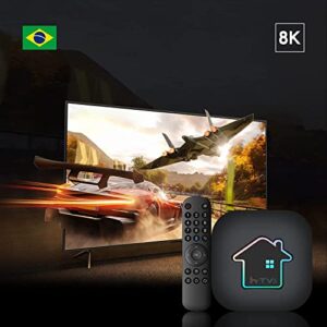 2022 HTV8 Box Brazil H8, HTV 7 Brazil Brazilian TV Box - 2GB RAM +16GB | 2.4GHz/ 5GHz WiFi 4K UHD Bluetooth 4.2 | Extra Backlit Mini Keyboard