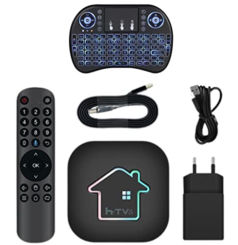 2022 HTV8 Box Brazil H8, HTV 7 Brazil Brazilian TV Box - 2GB RAM +16GB | 2.4GHz/ 5GHz WiFi 4K UHD Bluetooth 4.2 | Extra Backlit Mini Keyboard