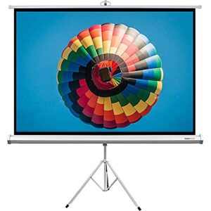 fmoge projector screen projector screen with stand outdoor/indoor for movie or office presentation 4:3 hd premium tripod screen hd screen (color : white, size : 72inch)