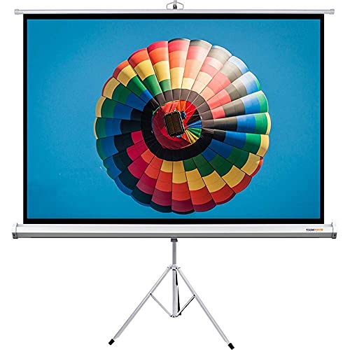 FMOGE Projector Screen Projector Screen with Stand Outdoor/Indoor for Movie Or Office Presentation 4:3 HD Premium Tripod Screen HD Screen (Color : White, Size : 72inch)