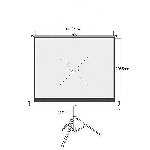 FMOGE Projector Screen Projector Screen with Stand Outdoor/Indoor for Movie Or Office Presentation 4:3 HD Premium Tripod Screen HD Screen (Color : White, Size : 72inch)