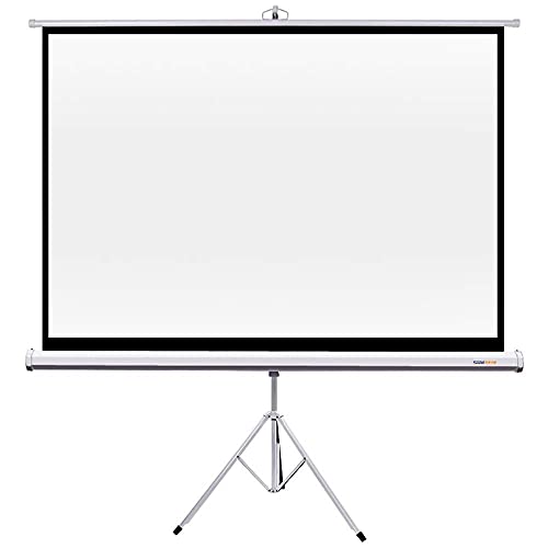 FMOGE Projector Screen Projector Screen with Stand Outdoor/Indoor for Movie Or Office Presentation 4:3 HD Premium Tripod Screen HD Screen (Color : White, Size : 72inch)