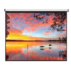 BBSJ 72inch 4:3 Wall Mounted Matte White Projection Pull Down Screen Canvas LED Projector Screen for Home Theater Office