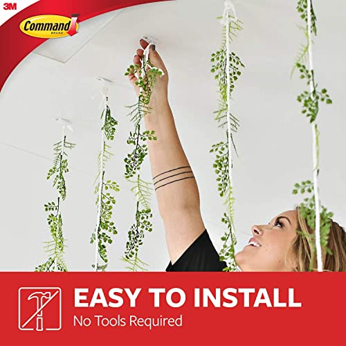 Command 17008-ES Ceiling 9 Hooks, 12 Foam Strips per, White