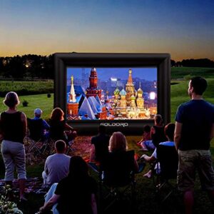 GOLDORO 16ft Inflatable Movie Screen - Projection Screen for Outdoor Parties, Outdoor Projector Screen with Blower and Portable Bag for Backyard Pool