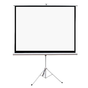 fmoge 72 inch projector screen with stand, high definition premium wrinkle-free projector screen for movie or office presentation, fast-folding,4:3