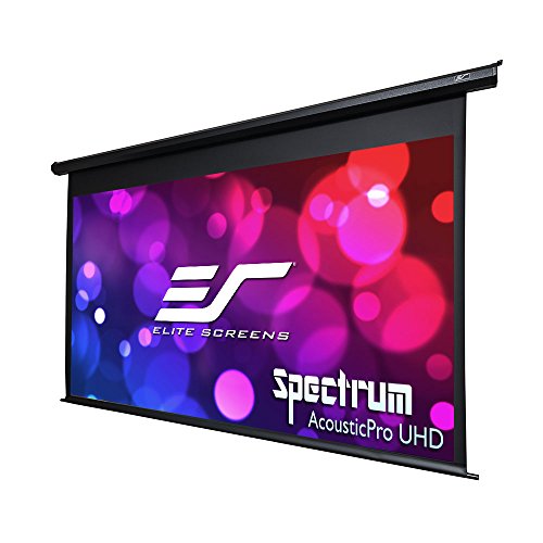 Elite Screens Spectrum AcousticPro UHD Series 125-inch Motorized Projector Screen Electric Projection screen, 16:9 4K ultra HD ready and moire-free wall ceiling installations Electric125H-AUHD