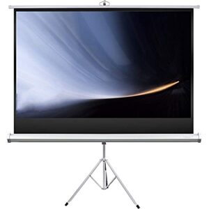 fmoge projector screen 72 inch projector screen with stand 16:9 hd premium tripod screen outdoor/indoor movies screen portable projector screen (color : white, size : 72inch)