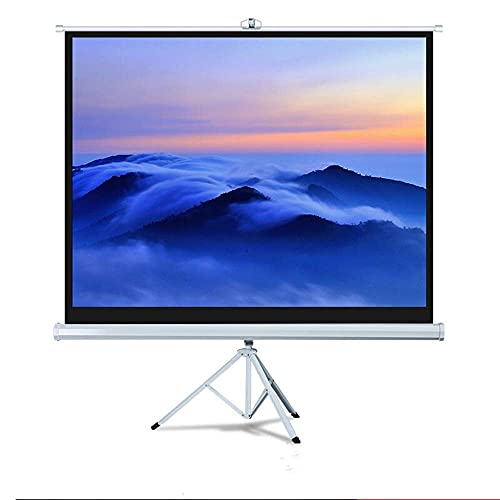 FMOGE Projector Screen Projector Screen - Indoor Movies Screen - 4:3 HD Premium Tripod Screen HD Screen (Color : White, Size : 84inch)