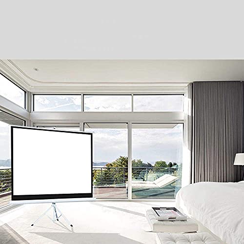 FMOGE Projector Screen Projector Screen - Indoor Movies Screen - 4:3 HD Premium Tripod Screen HD Screen (Color : White, Size : 84inch)