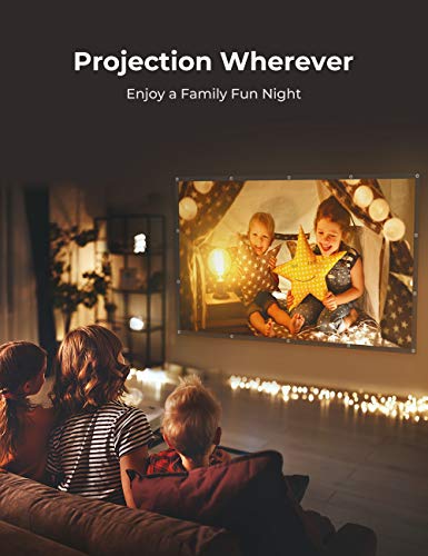 100 inch Projection Screen, 16:9 Foldable Anti-Crease Portable Projector Movies Screens Double Sided Video Projector Screen for Home, Party, Office, Classroom