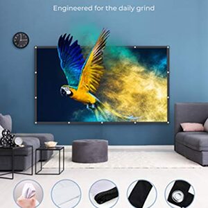 100 inch Projection Screen, 16:9 Foldable Anti-Crease Portable Projector Movies Screens Double Sided Video Projector Screen for Home, Party, Office, Classroom