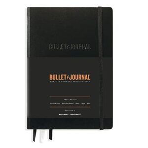leuchtturm1917 the official bullet journal edition 2 – medium (a5) – perfect notebook built for bujo, 204 pages of 120gsm paper, with bujo pocket guide (black)