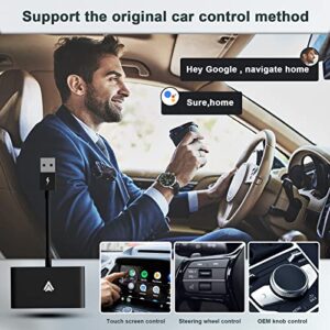 Android Auto Wireless Adapter Akcord A2A Dongle, fit for Cars and Stereo Systems That Support Wired Android Auto, Plug & Play Connect wirelessly Easy Setup, No Cord No Problem, for Android Phones