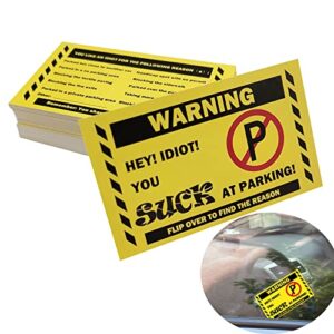 you parked like an idiot cards – 100 pack business cards writable bad parking cards 3.54″ x 2.12″ multi violation reasons (yellow)