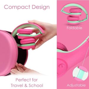 Nenos Bluetooth Kids Headphones Wireless Kids Headphones 93dB Limited Volume Wireless Headphones for Kids Boys Girls School Headphones Classroom (Pink)