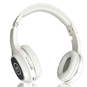 morpheus 360 tremors hp4500w wireless on ear headphones – bluetooth headset with mic – white-gray