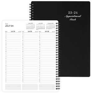 2023-2024 weekly appointment book & planner – 2023-2024 daily hourly planner, july 2023 – june 2024, 8″ x 10″, half hour (30 mins) interval, twin-wire binding, lay-flat, round corner, thick paper