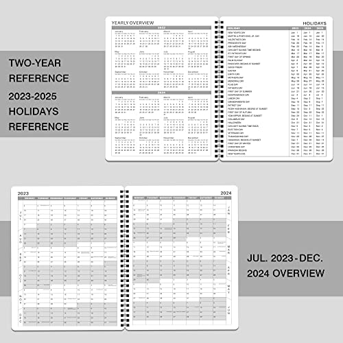 2023-2024 Weekly Appointment Book & Planner - 2023-2024 Daily Hourly Planner, July 2023 - June 2024, 8" x 10", Half Hour (30 Mins) Interval, Twin-Wire Binding, Lay-Flat, Round Corner, Thick Paper