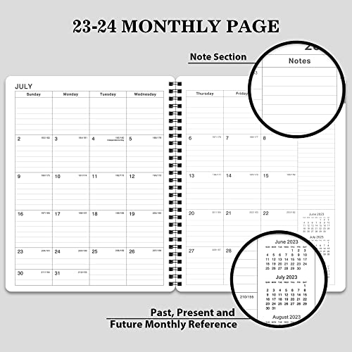 2023-2024 Weekly Appointment Book & Planner - 2023-2024 Daily Hourly Planner, July 2023 - June 2024, 8" x 10", Half Hour (30 Mins) Interval, Twin-Wire Binding, Lay-Flat, Round Corner, Thick Paper