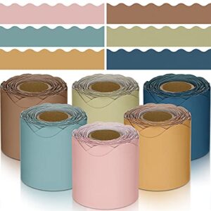 6 Rolls 196.8 ft Colorful Classroom Borders for Bulletin Board Scalloped Bulletin Board Borders Trim Bulletin Board Decorations Bulletin Borders for Classroom Bulletin Board Decor (Advanced Grey)