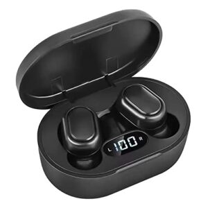 anmery wireless earbuds with wireless charging case wireless bluetooth 5.2 in ear built-in microphone headset noise cancelling headphones premium sound for sports black