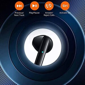 wzson Wireless Earbuds，Bluetooth 5.0 Noise Cancelling Earbuds，Bluetooth Headphones 3D HiFi Stereo Bass,IPX5 Waterproof Sports Touch Control with USB-C Fast Charge Mini Charging Case for Android iOS