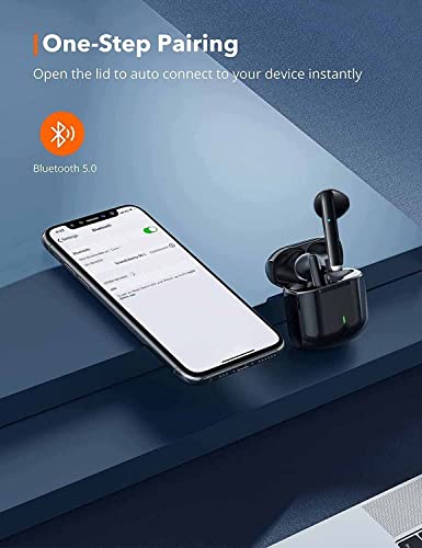 wzson Wireless Earbuds，Bluetooth 5.0 Noise Cancelling Earbuds，Bluetooth Headphones 3D HiFi Stereo Bass,IPX5 Waterproof Sports Touch Control with USB-C Fast Charge Mini Charging Case for Android iOS