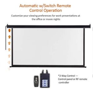 Motorized Projector Screen 100 inch 16:9 HD Diagonal Indoor and Outdoor Electric Move Screen with Remote Control for Family Home Office Theater, Black