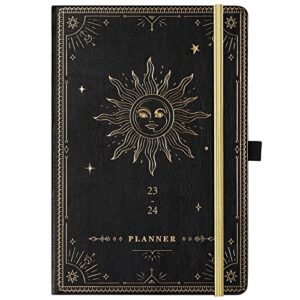 2023-2024 planner – academic weekly monthly planner 2023-2024, july 2023 – june 2024, 5.75″ x 8.25″, faux leather, back pocket with 40 notes pages – the sunsun