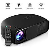 GBTIGER 4000 Lumens Portable Home Projector, 1280 x 800 Pixels Support Full 1080P Multimedia LCD Projector with VGA HDMI USB AV DC Port for Home Theater Cinema Moive Video Paties Games