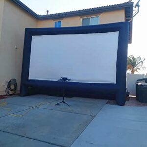 QILEBA 24 Feet Inflatable Outdoor Indoor Projector Movie Screen, Portable Blow Up Cinema Projection Screen, with Air Blower, Tie-Downs and Storage Bag, for Backyard Pool Party Movie Nights