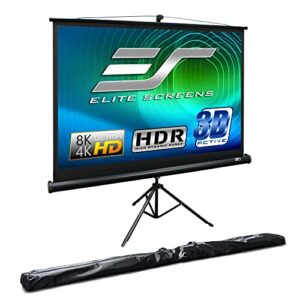 Elite Screens Tripod Series, 120-inch Adjustable Multi Aspect Ratio 16:9 Portable Indoor Outdoor Projector Screen, 8K / 4K Ultra HD 3D Ready, US Based Company 2-YEAR WARRANTY, T120UWV1 - Black