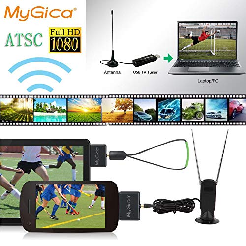 MyGica Mirco USB TV Tuner Card, Watching ATSC Digital TV Anywhere,Freeview HD TV Receiver, Recast Wireless HDTV Stick Tuner Adapter,USB TV Antenna for Android Phone Tablet PC Pad,No Internet Need