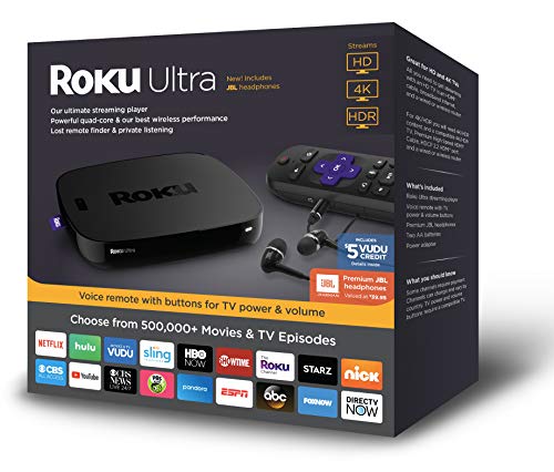 Roku 4661RW Ultra Streaming Player, 2018 with JBL Headphones