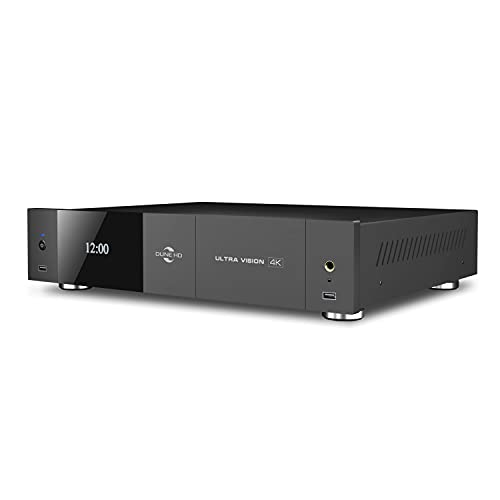 Dune HD Ultra Vision 4K | D Vision | HDR 10+ | Ultra HD | High-End Full Size Media Player and Android Smart TV Box | RTD1619 RD | ES9038PRO DAC, 2X HDD Rack, WiFi, BT, MKV, H.265, 4Kp60