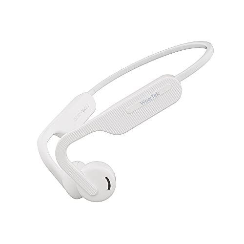 WearTek X14ProMax Open Ear air Conduction Headphones, 15hours Playtime, Wireless Bluetooth 5.0, USB Type-C Charging, Sweatproof for Running, Bicycling, Hiking (White)