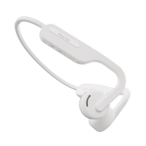 WearTek X14ProMax Open Ear air Conduction Headphones, 15hours Playtime, Wireless Bluetooth 5.0, USB Type-C Charging, Sweatproof for Running, Bicycling, Hiking (White)