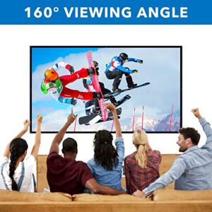 MOUNT-IT! 100 Inches Fabric Projector Screen | Foldable, Anti-Crease, 16:9 HD Movie Screen for Indoor and Outdoor Activities | Wall Mounted or Pole Mounted (Matte White)