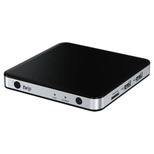 TVIP MANC Android TV Box v.605 4K HEVC HD Streaming Media Player High Performance Linux / Android 9 Stalker 2X USB - Memory Storage Capacity 8 GB