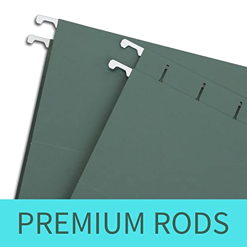 HERKKA Extra Capacity Hanging File Folders, 30 Pack Reinforced Hang Folders with Heavy Duty 1 Inch Expansion, Designed for Bulky Files, Medical Charts, Letter Size, Green