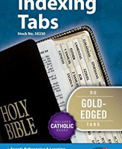 Tabbies Catholic Gold-Edged Bible Indexing Tabs, Old & New Testament Plus Catholic Books, 90 Tabs Including 71 Books & 19 Reference Tabs (58330)