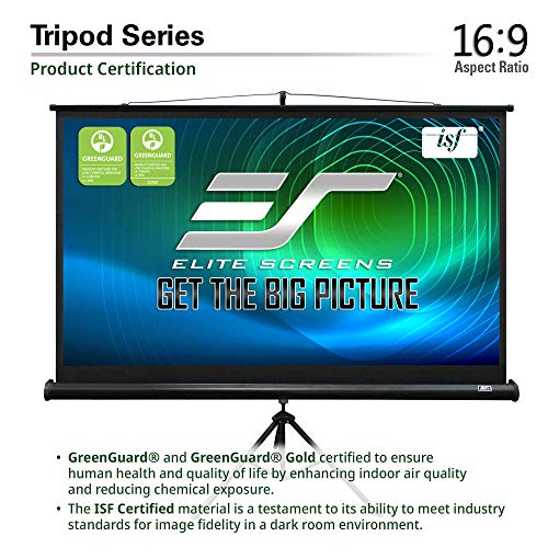 Elite Screens Tripod Series, 60-INCH 16:9, Indoor Outdoor Projector Screen, 8K / 4K Ultra HD 3D Ready, US Based Company 2-YEAR WARRANTY, T60UWH, black - US Based Company 2-YEAR WARRANTY