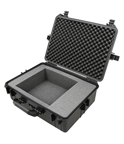 CASEMATIX Waterproof Projector Case Hard Shell Projector Bag Compatible with Epson Home Cinema 2100, 2150 & Select PowerLite Projectors with Foam Interior, Padlock Rings and Folding Handle, Case Only