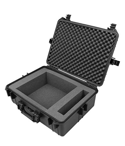 CASEMATIX Waterproof Projector Case Hard Shell Projector Bag Compatible with Epson Home Cinema 2100, 2150 & Select PowerLite Projectors with Foam Interior, Padlock Rings and Folding Handle, Case Only