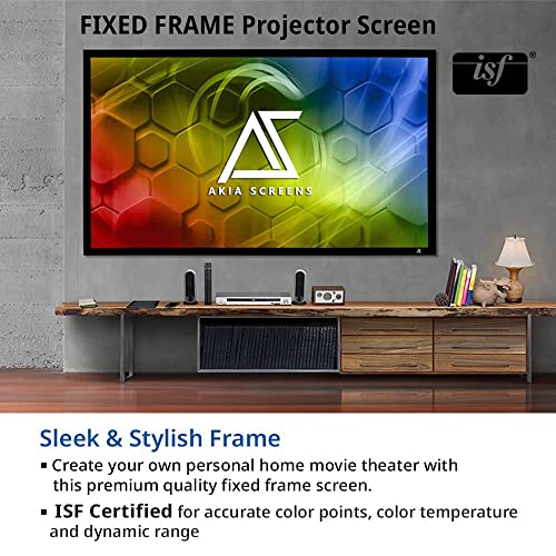 Akia Screens Fixed Frame Projector Screen 135inch 16:9 8K 4K Ultra HD 3D Ready Wall Mount CINEWHITE UHD-B 135" Projection Screen for Indoor Movie Video Home Theater Cinema Office AK-FF135WH2