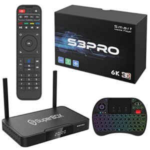 2023 s3pro s3 pro support 6k hd dual- wi-fi the best tv box, 2gb ram, 32 gb storage value package mini-keyboard included
