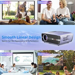 4K WiFi Video Projector,13000LM Smart Projector LED Native 1080P Full HD,5G Wireless Android Projector Airplay Netflix Disney+ Compatible,Home Cinema Outdoor Projector with Zoom Speaker HDMI USB RJ45